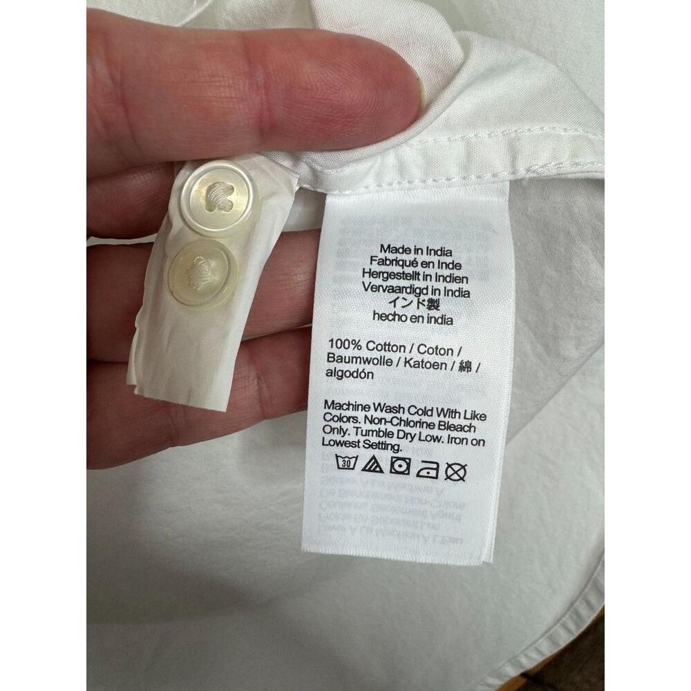 Madewell Small Easy Shirt White Cotton Poplin Button Front Relaxed Pocket NWT - Picture 6 of 8